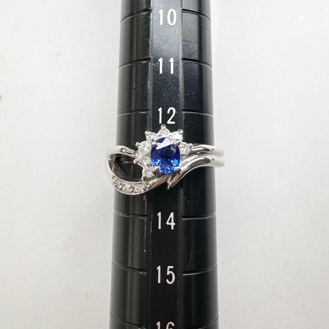 【美品】PT900 サファイア 0.52ct リング