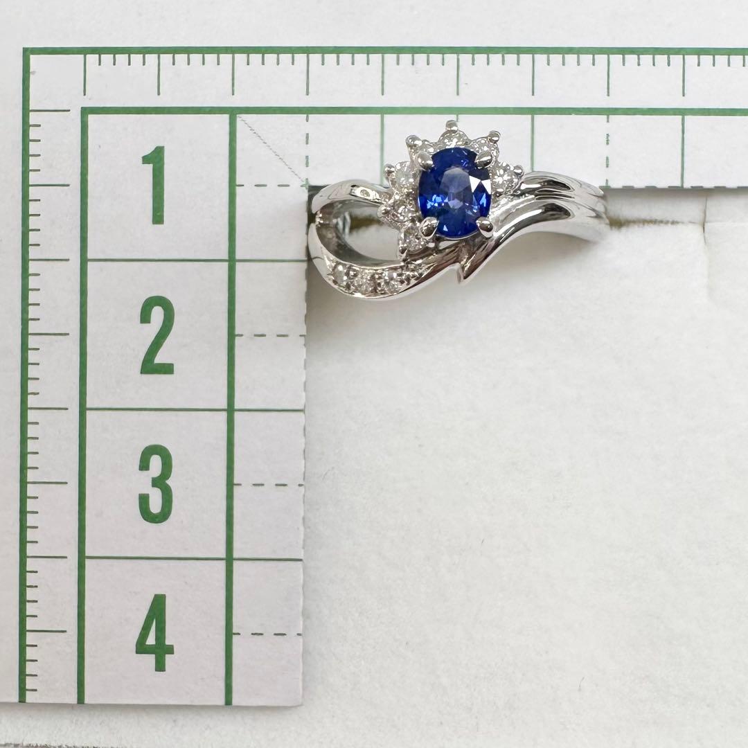 【美品】PT900 サファイア 0.52ct リング