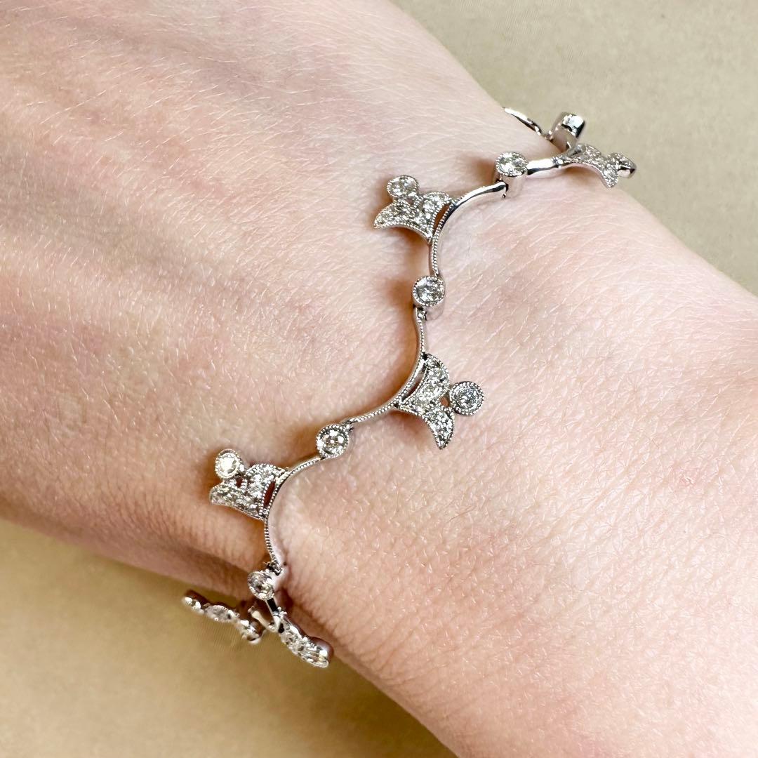 【K18】ダイヤモンド 0.87ct デザイン ブレスレット