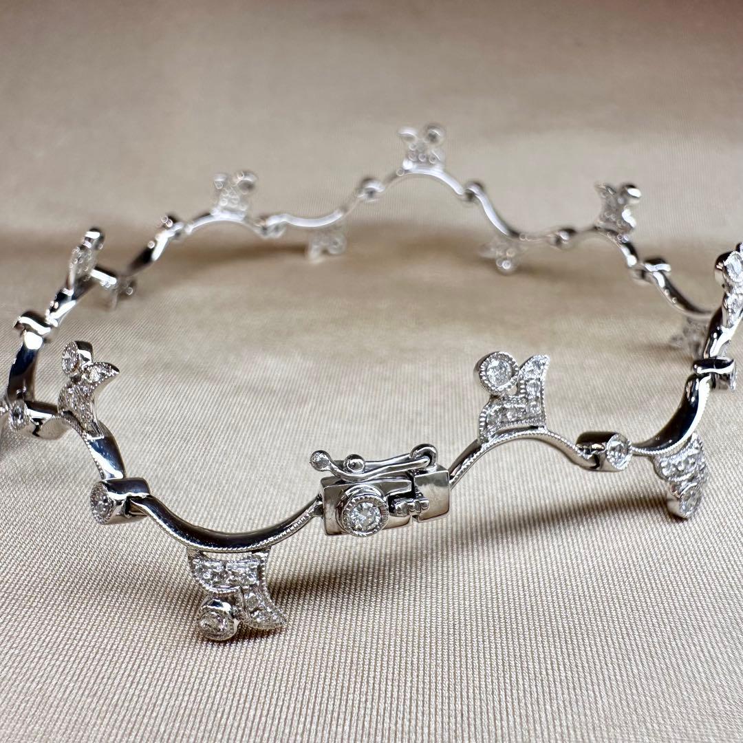 【K18】ダイヤモンド 0.87ct デザイン ブレスレット