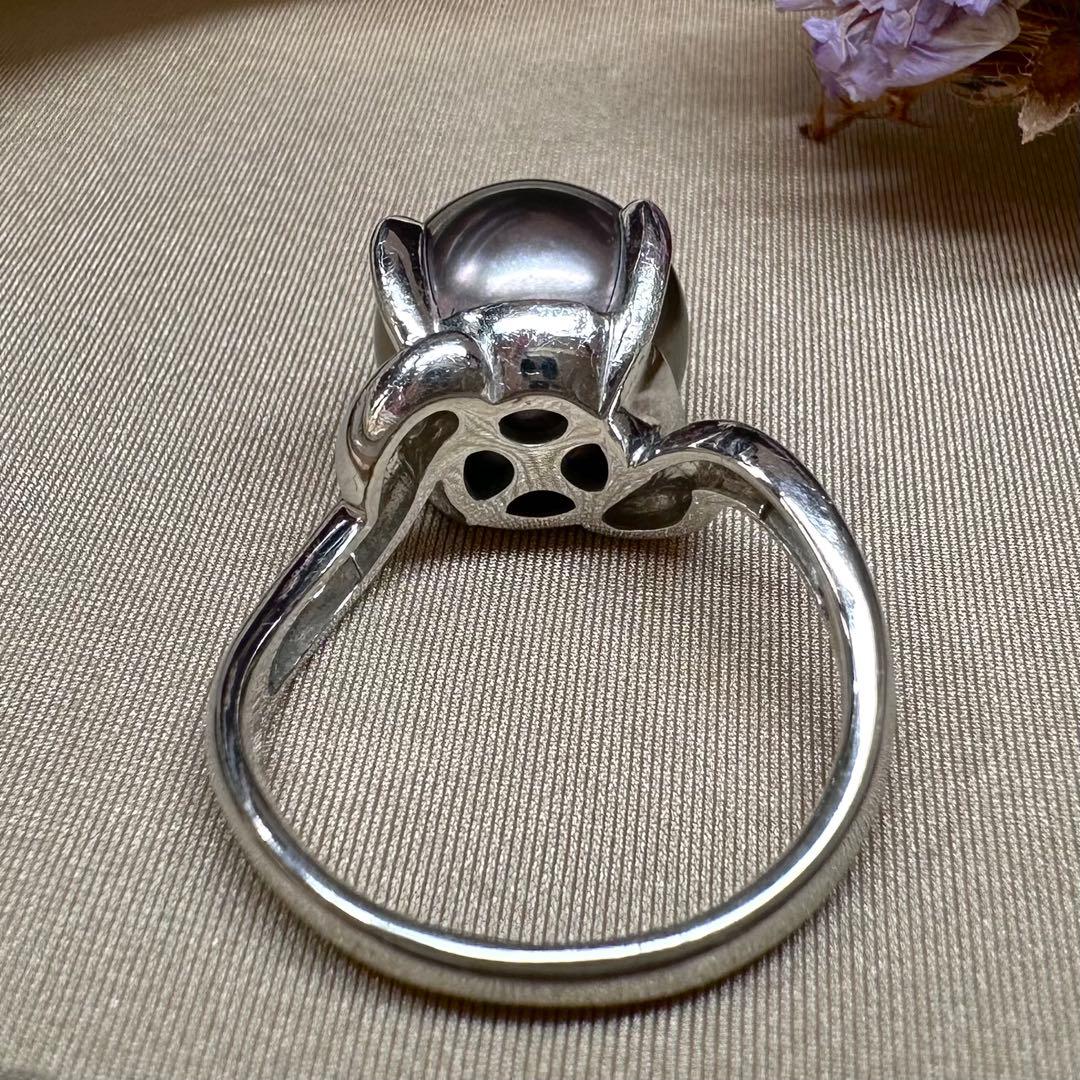 【美品】PT900 黒蝶パール 10.8mm リング