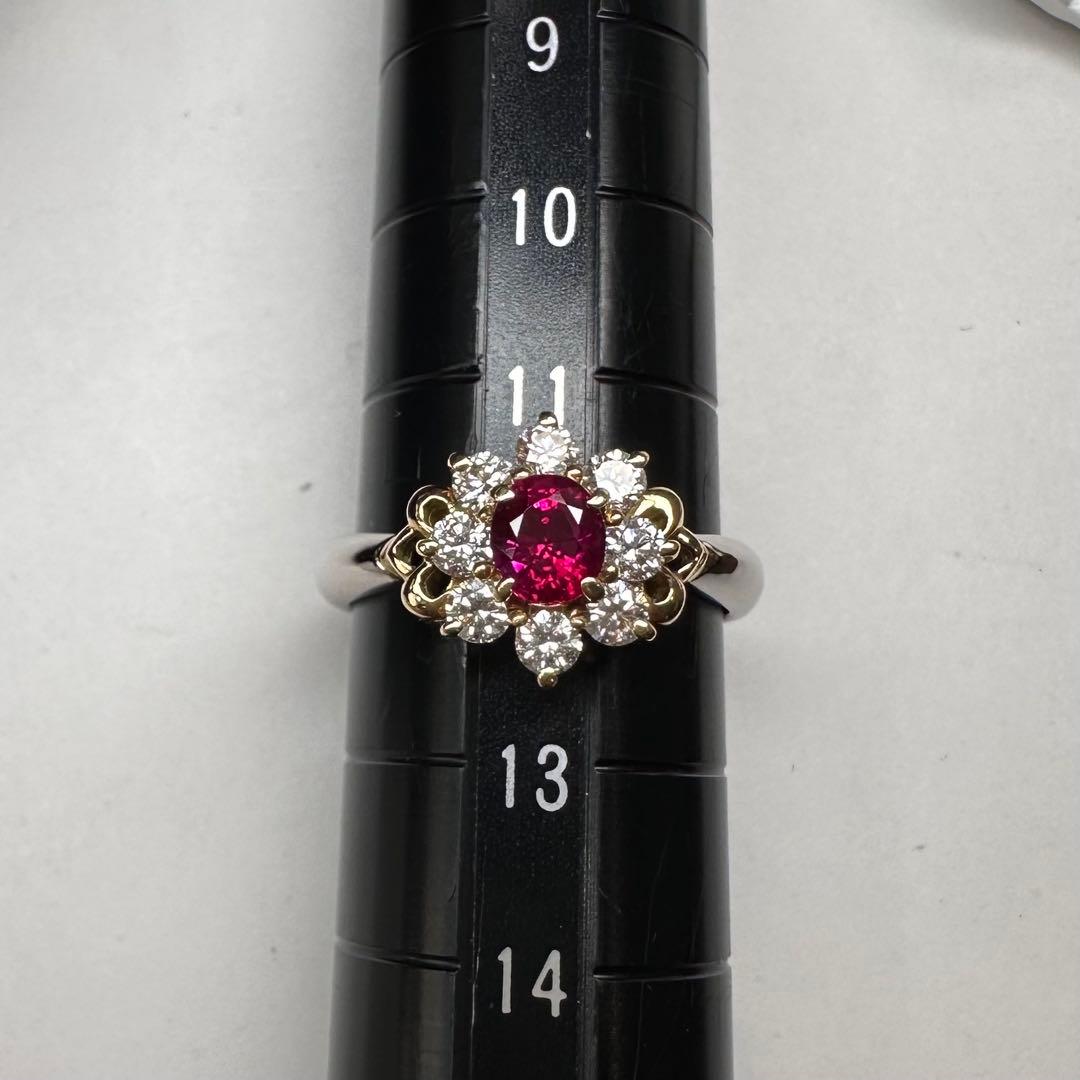 【K18】PT900 ルビー 0.625ct リング