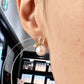K18 アコヤパール 8.0mm ダイヤモンド ピアス　アップルモチーフ