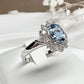 【美品】Pt900 アクアマリンリング 0.70ct ダイヤモンド取巻き