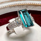 PT900 トルマリン ダイヤモンド リング 2.51ct ヴィンテージ