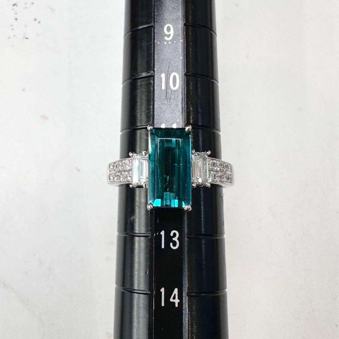 PT900 トルマリン ダイヤモンド リング 2.51ct ヴィンテージ