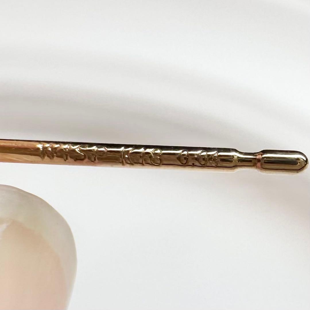 K18 アコヤ真珠3.8mm ダイヤモンド パールピアス レディースWISP