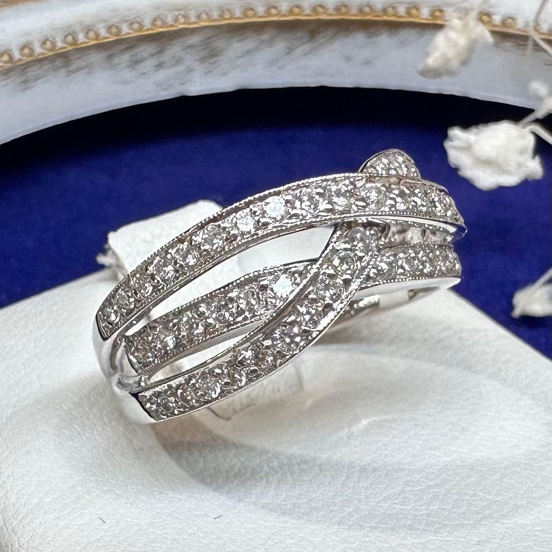 【K18WG】ダイヤモンド 0.51ct リング
