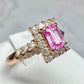 【K18PG】ピンクサファイア0.637ct エメカットダイヤ巻き リング