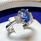 PT900 サファイア2.185ct バゲットダイヤモンド リング