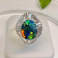 【美品】PT900 ブラックオパール2.37ct リング ダイヤ