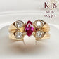 【K18】ルビー 0.53ct ダイヤモンドリング