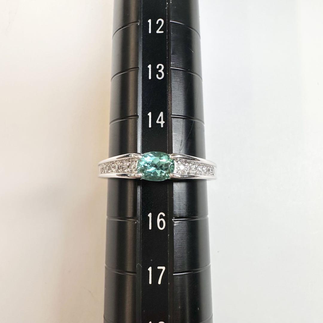 【美品】PT900 パライバトルマリン 0.47ct リング ダイヤ