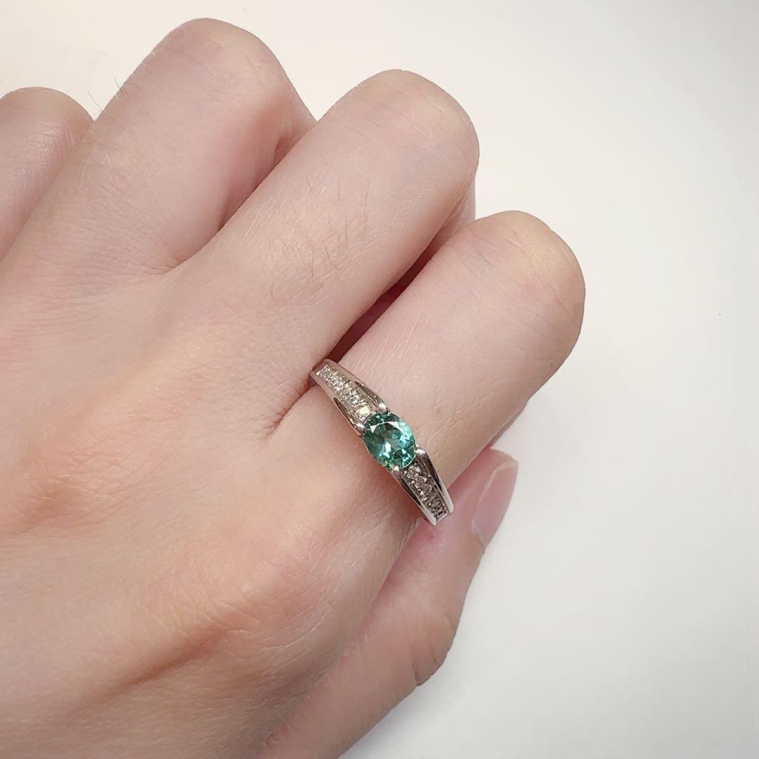 【美品】PT900 パライバトルマリン 0.47ct リング ダイヤ