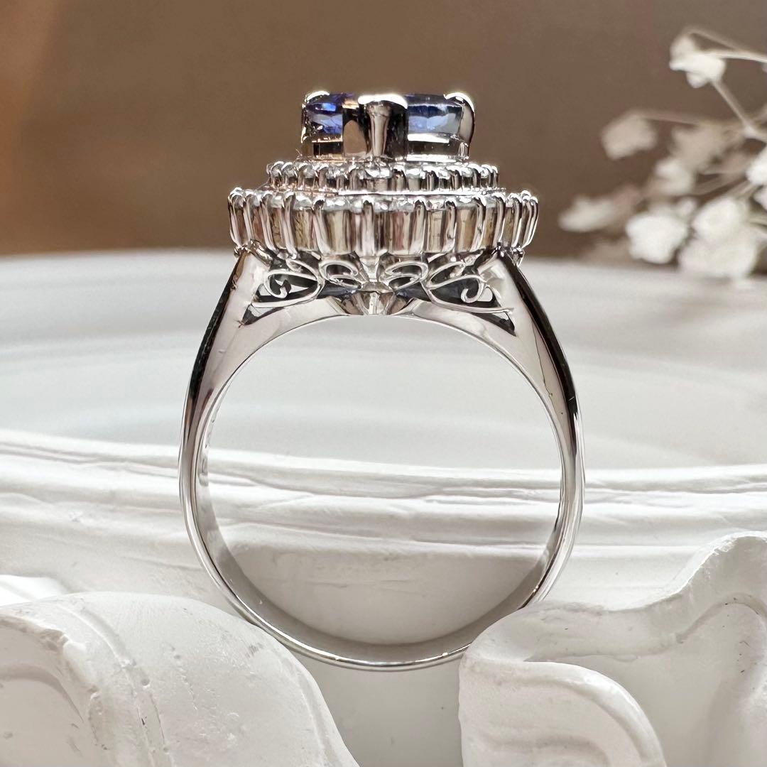 【美品】PT900 サファイア 1.97ct ダイヤ リング