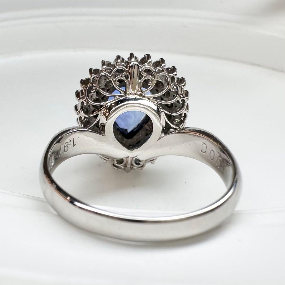 【美品】PT900 サファイア 1.97ct ダイヤ リング