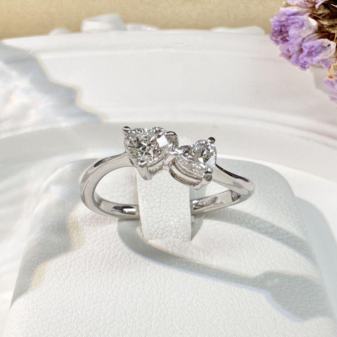 【美品】PT900 ダイヤモンド0.57ct リング ハート形