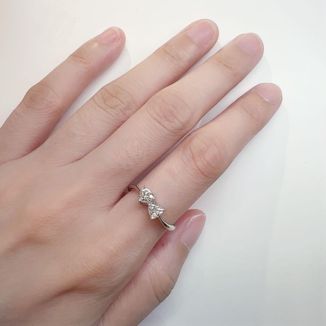 【美品】PT900 ダイヤモンド0.57ct リング ハート形