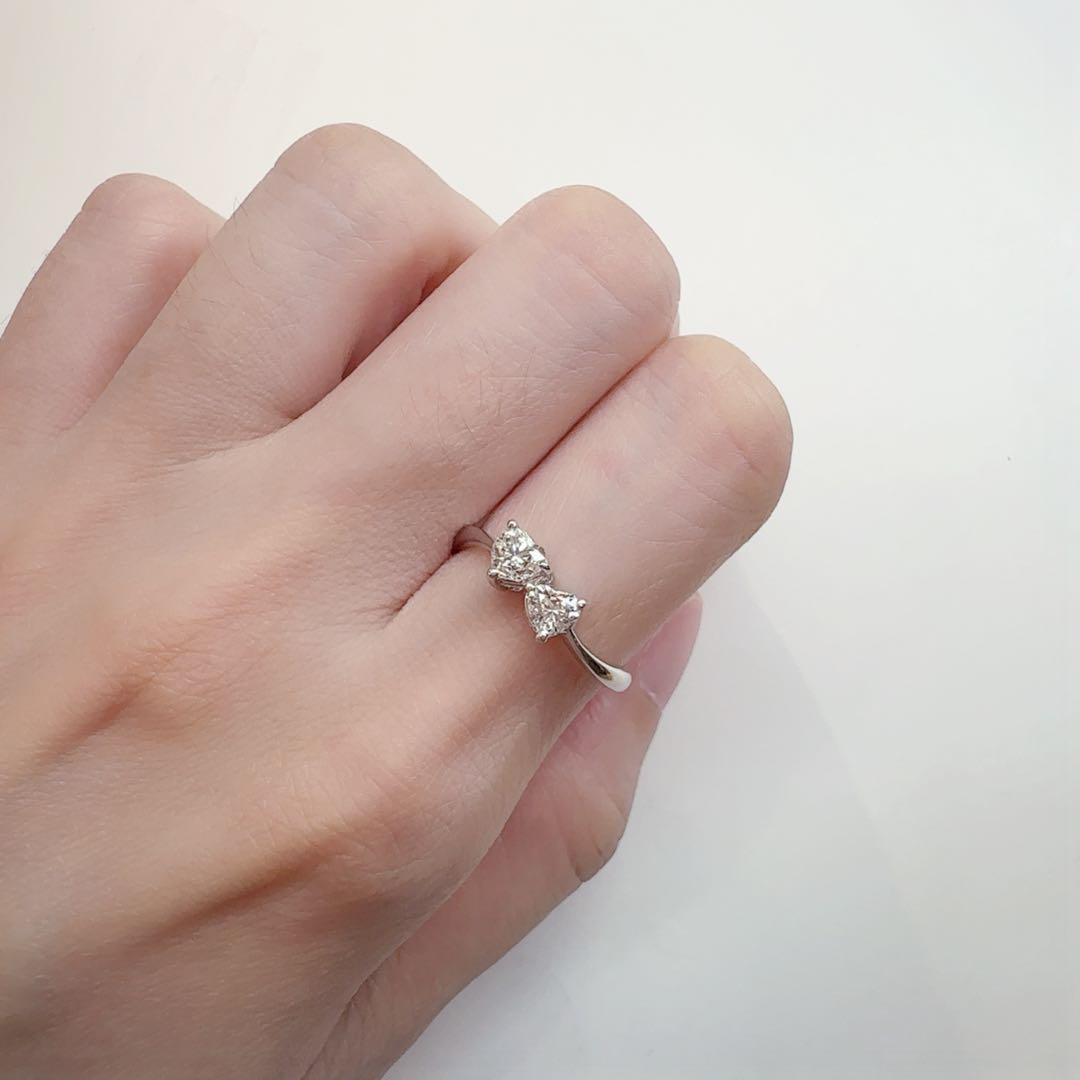 【美品】PT900 ダイヤモンド0.57ct リング ハート形