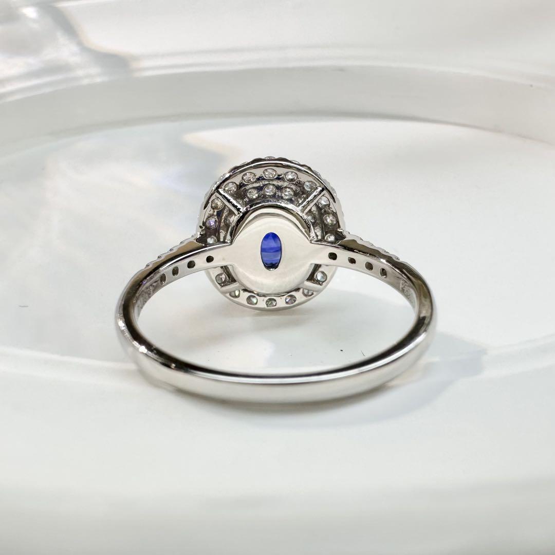 【美品】PT900 サファイア リング 2.02ct ダイヤ巻き