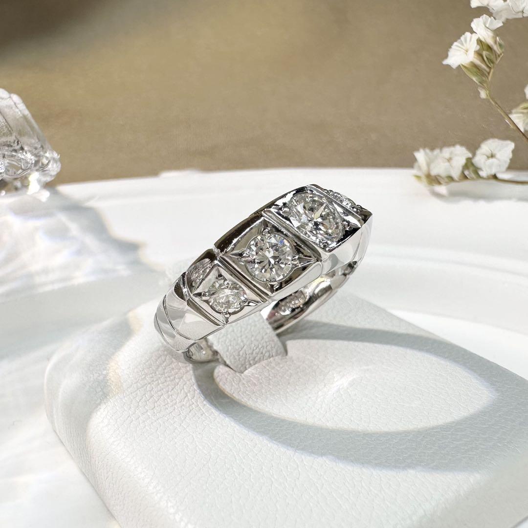 【美品】PT900 ダイヤモンド 1.00ct リング デザイン　スタイリッシュ