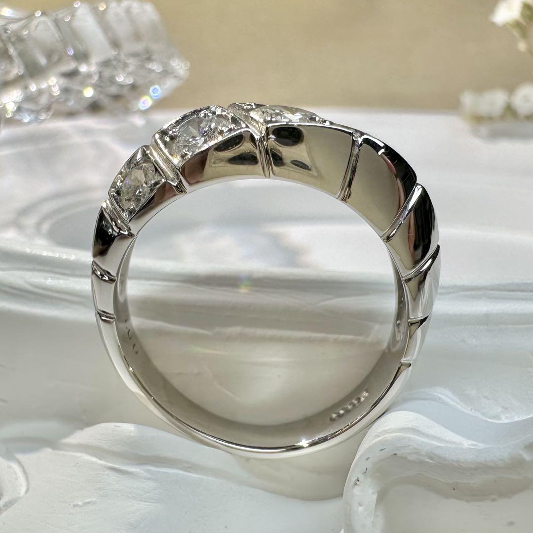 【美品】PT900 ダイヤモンド 1.00ct リング デザイン　スタイリッシュ