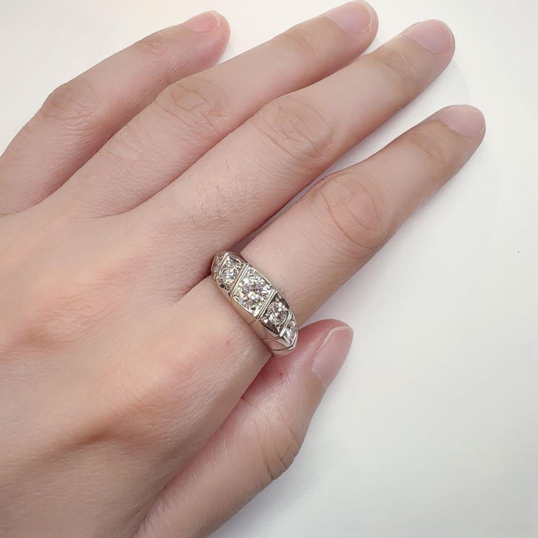 【美品】PT900 ダイヤモンド 1.00ct リング デザイン　スタイリッシュ