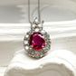 【美品】PT900 ルビー 0.43ct ダイヤ ネックレス
