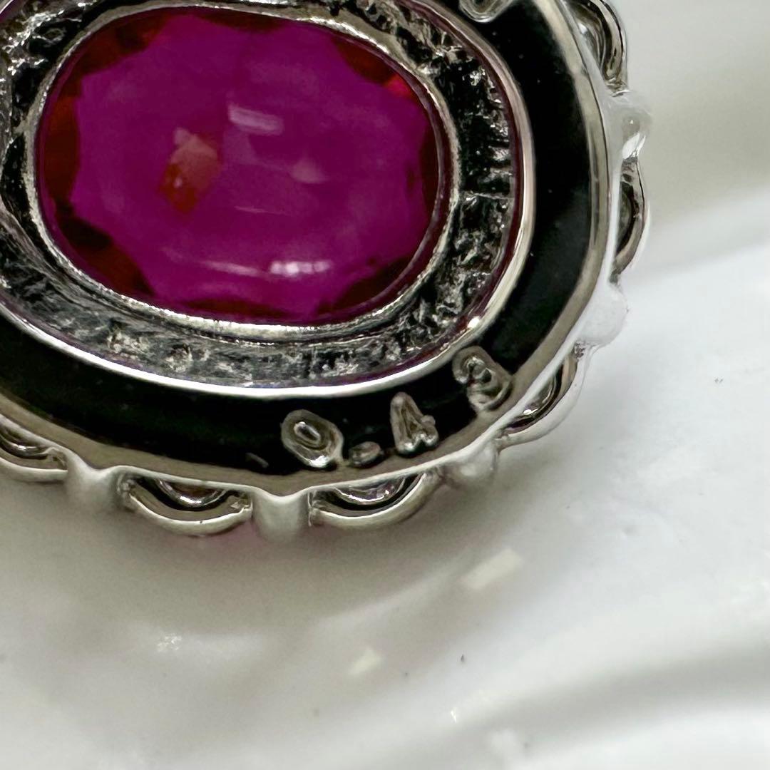 【美品】PT900 ルビー 0.43ct ダイヤ ネックレス