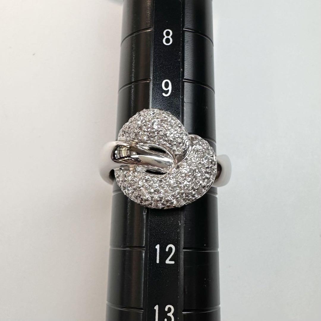 【田崎】PT900 ダイヤモンド 0.39ct リング ノット デザイン