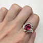 PT900 大粒ルベライト 3.4ct ダイヤモンド リング