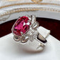 PT900 大粒ルベライト 3.4ct ダイヤモンド リング