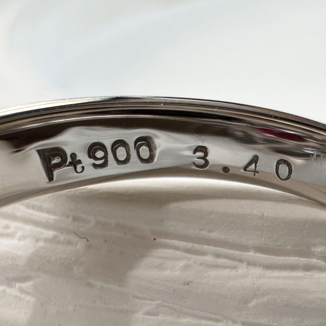 PT900 大粒ルベライト 3.4ct ダイヤモンド リング