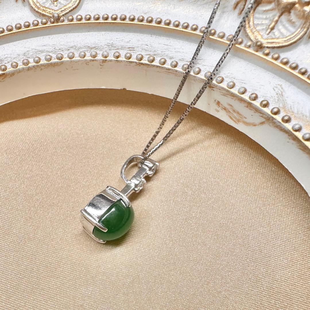 PT900 翡翠 3.83ct ダイヤモンドネックレス ヒスイ