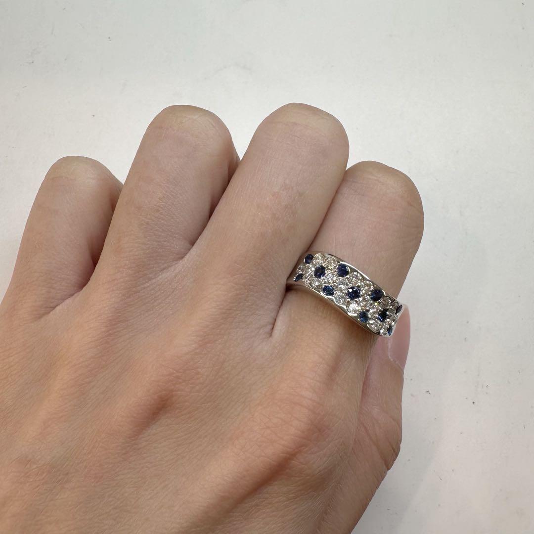 【美品】PT900 サファイア 0.4ct リング