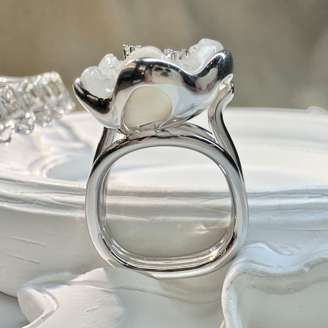 【K18WG】アゲート16.03ct ×ルビー ダイヤモンド　パワーストーン