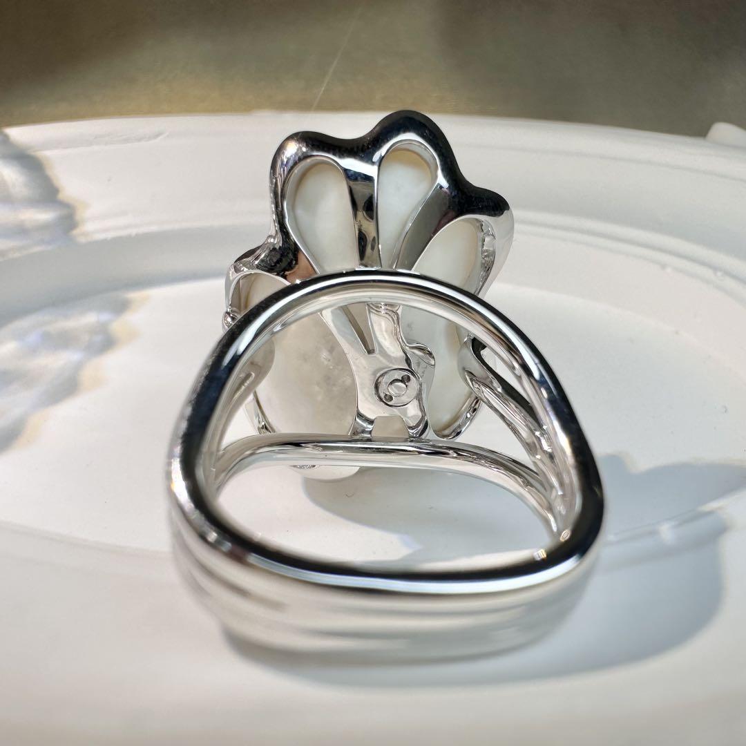 【K18WG】アゲート16.03ct ×ルビー ダイヤモンド　パワーストーン