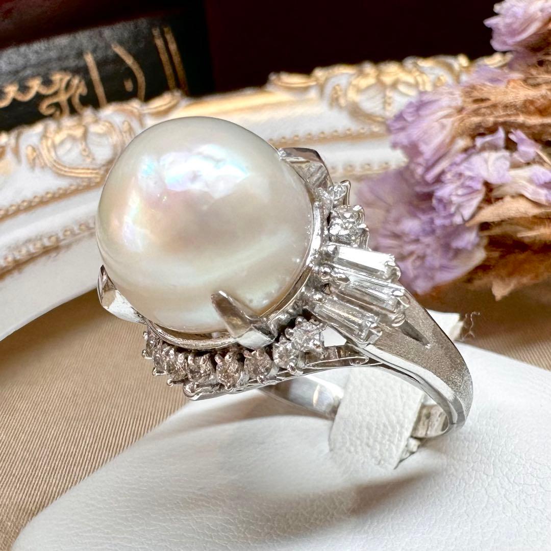【美品】PT900 パール12.4mm リング