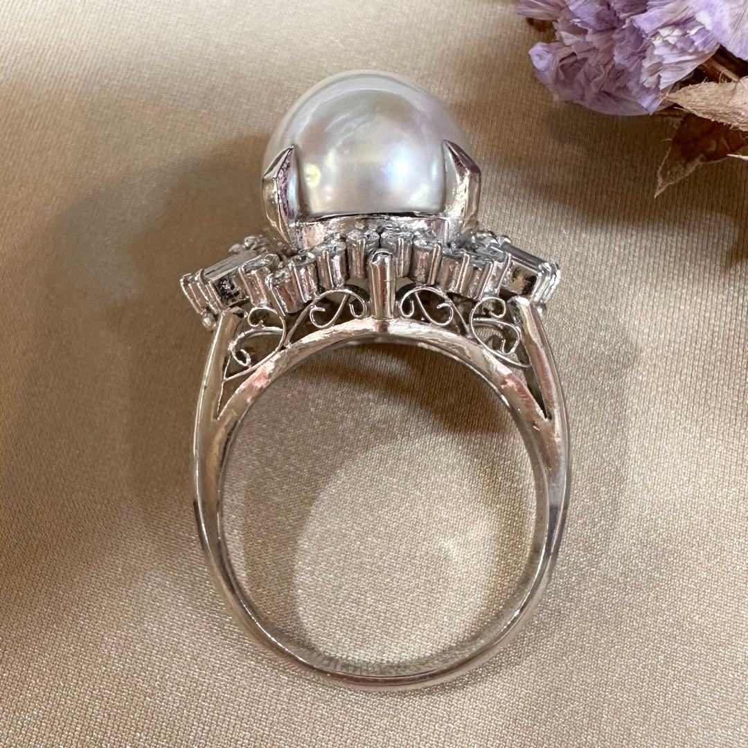 【美品】PT900 パール12.4mm リング
