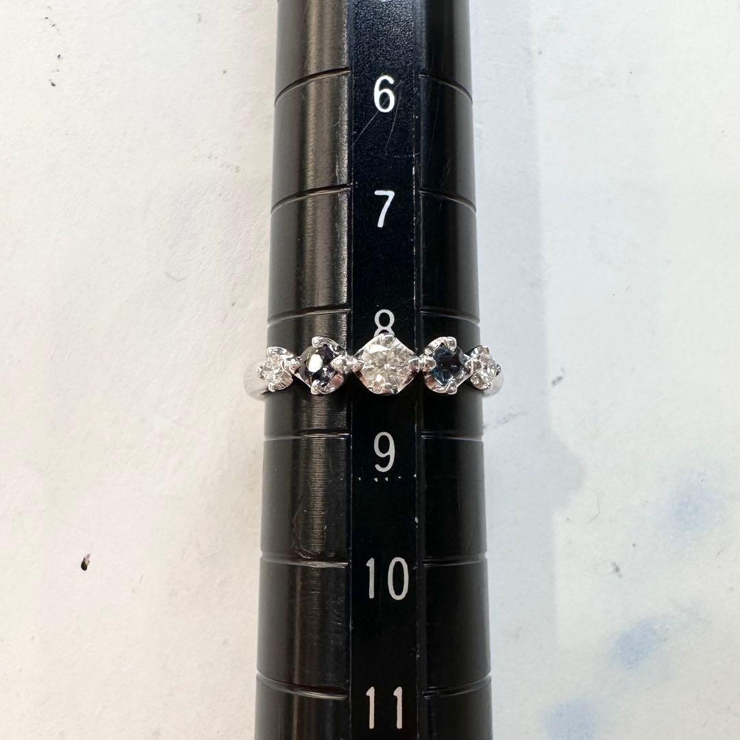K18WG アレキサンドライト ダイヤモンド リング 0.18ct 希少石 変色