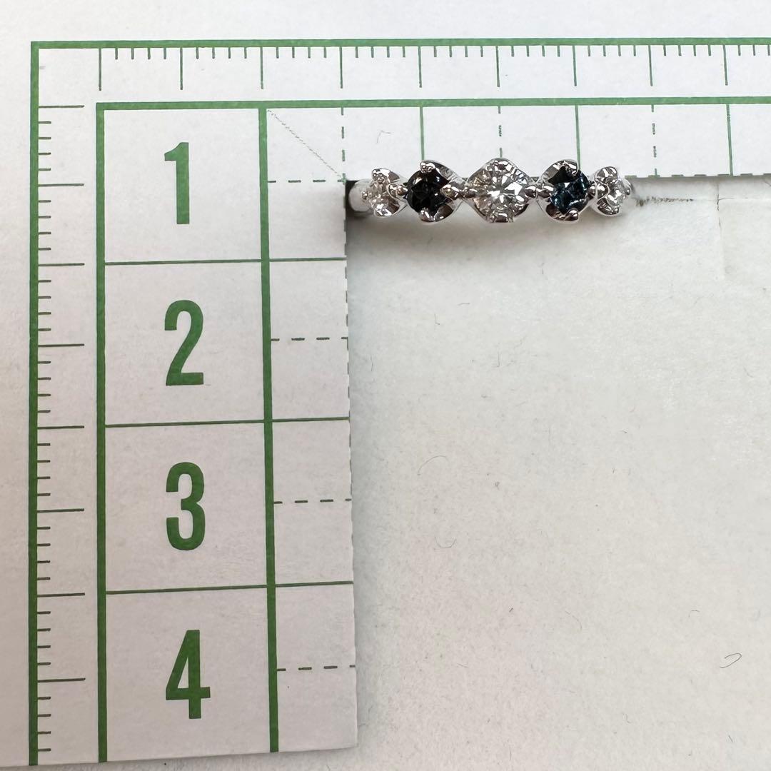 K18WG アレキサンドライト ダイヤモンド リング 0.18ct 希少石 変色