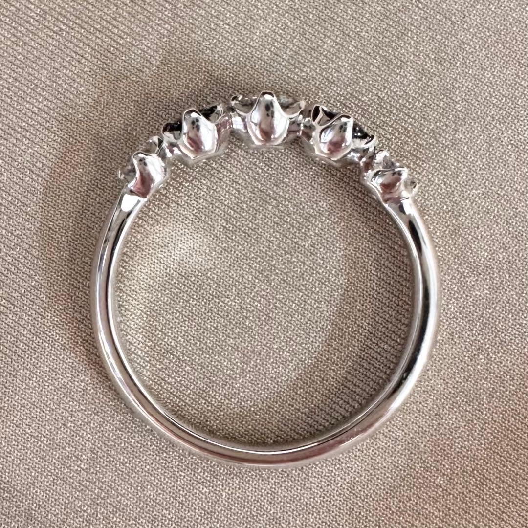 K18WG アレキサンドライト ダイヤモンド リング 0.18ct 希少石 変色