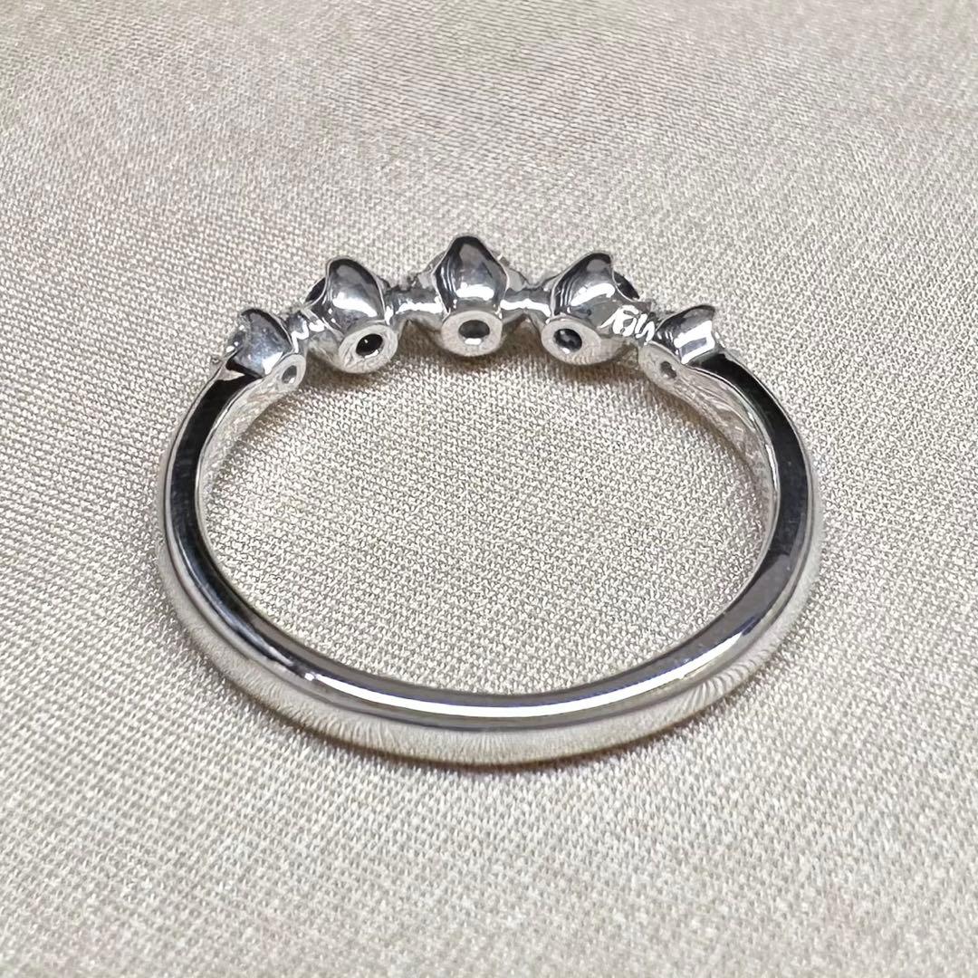 K18WG アレキサンドライト ダイヤモンド リング 0.18ct 希少石 変色