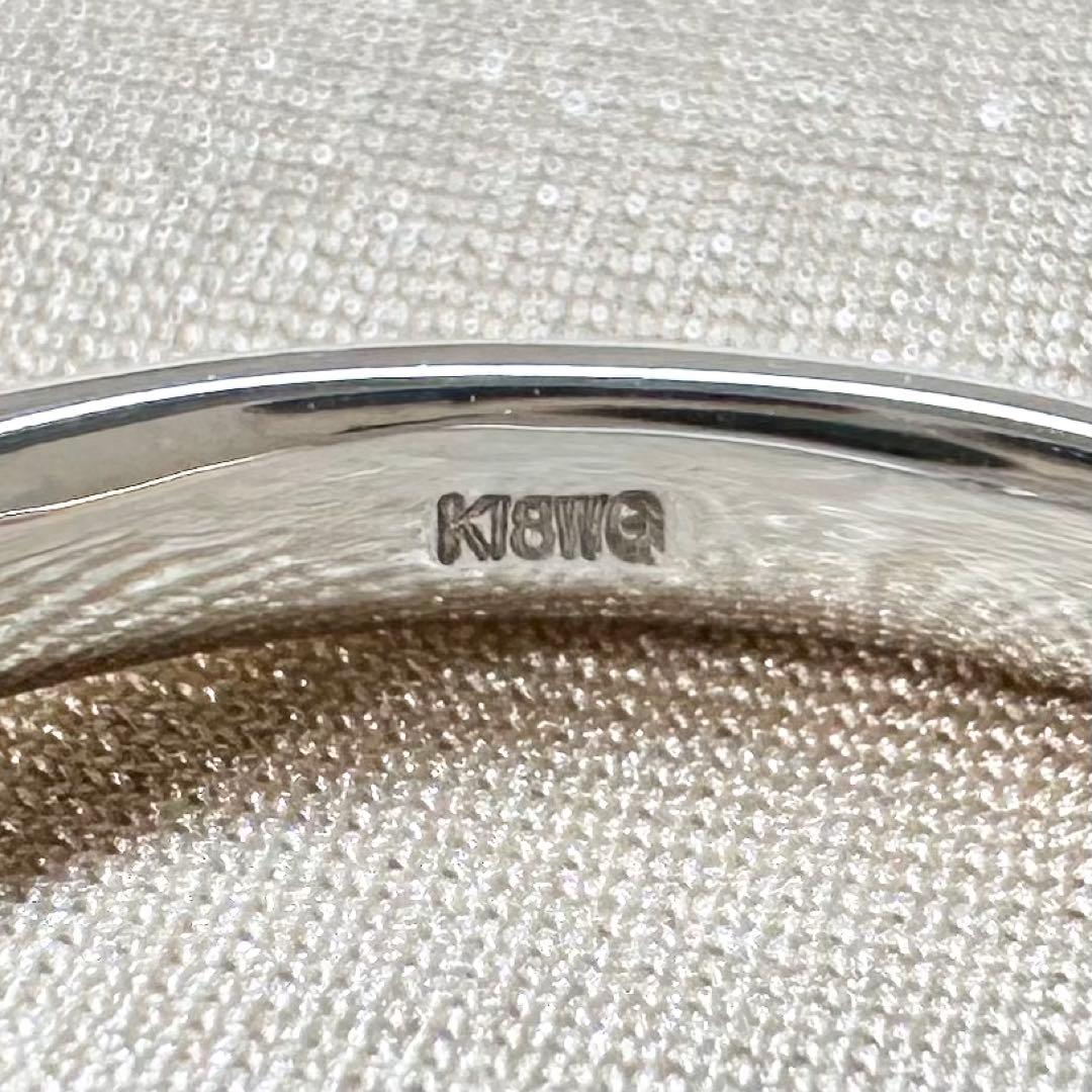 K18WG アレキサンドライト ダイヤモンド リング 0.18ct 希少石 変色