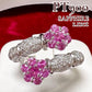 PT900 ピンクサファイア1.11ct ダイヤモンド フラワー リング