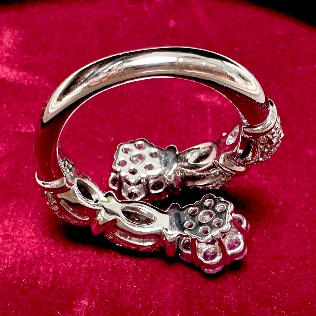 PT900 ピンクサファイア1.11ct ダイヤモンド フラワー リング