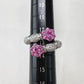 PT900 ピンクサファイア1.11ct ダイヤモンド フラワー リング