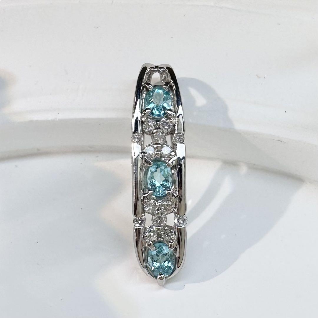 【美品】PT900 パライバトルマリン 0.32ct ダイヤモンド ペンダント