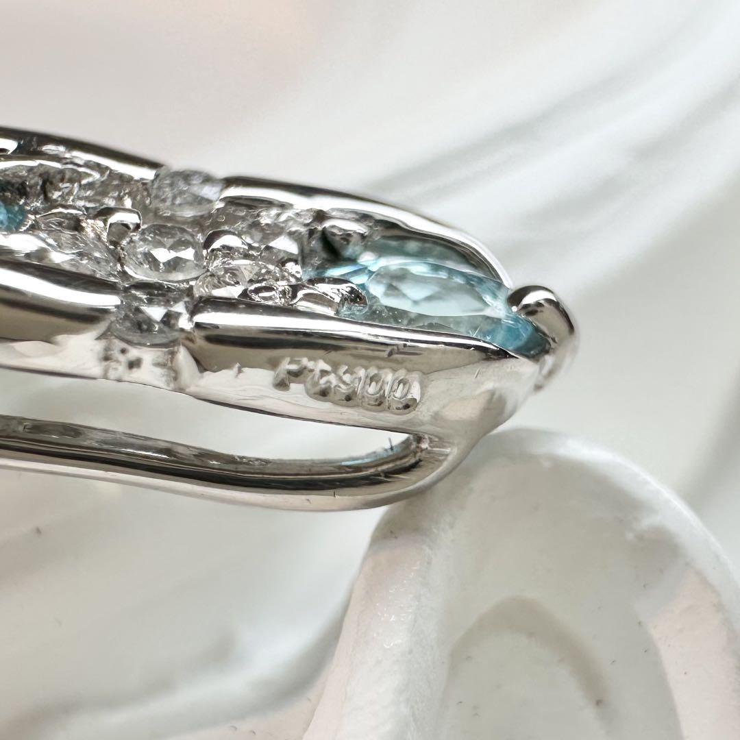 【美品】PT900 パライバトルマリン 0.32ct ダイヤモンド ペンダント