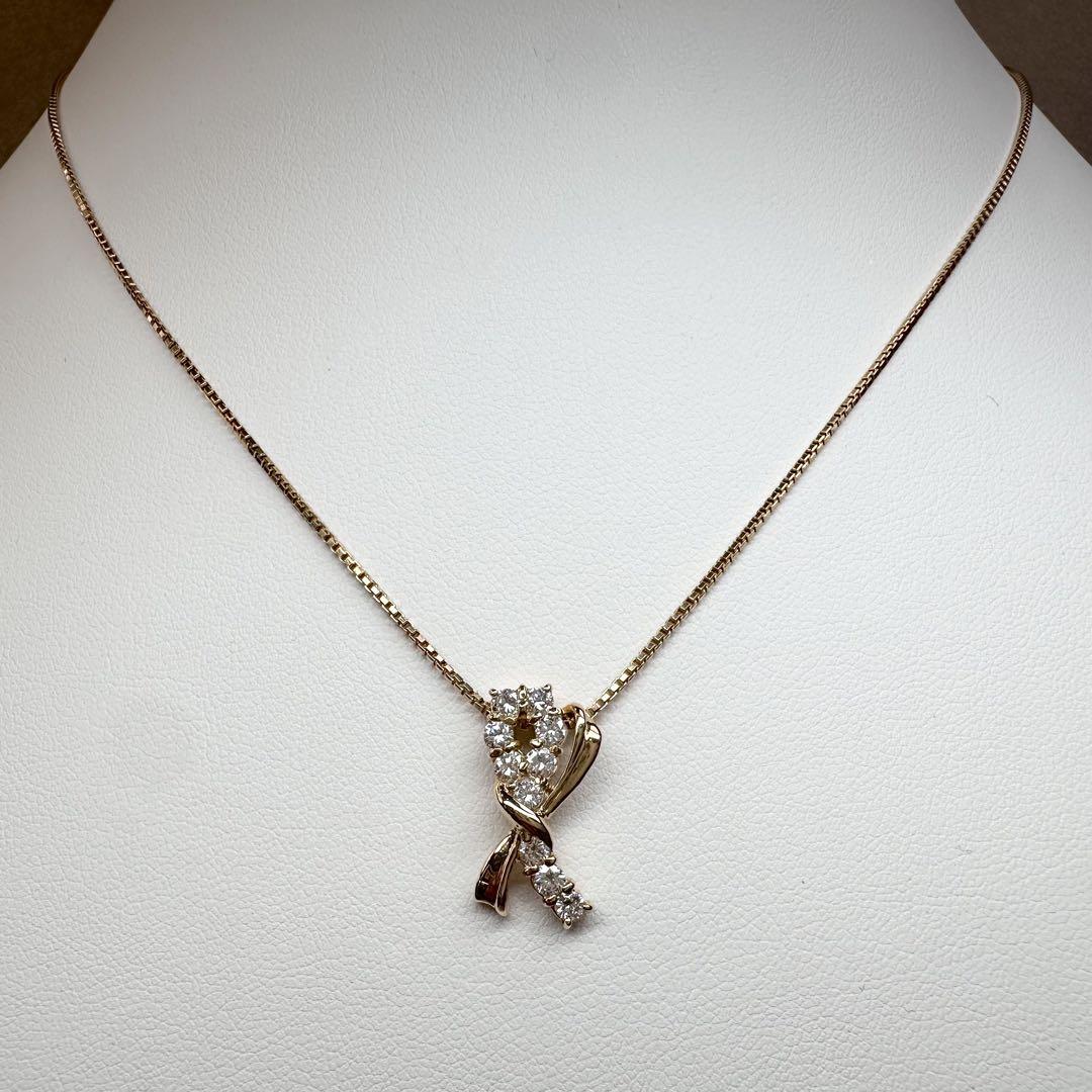 【K18】ダイヤモンド 0.50ct ネックレス